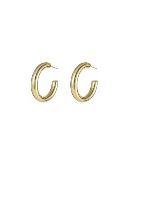 ES1932 [Gold] 925 Sterling Silver Geometric Minimalist Hoop Earring